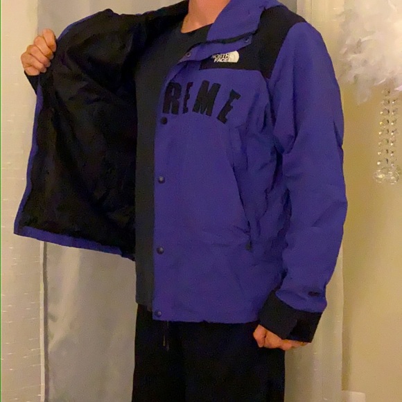 supreme north face jacket purple